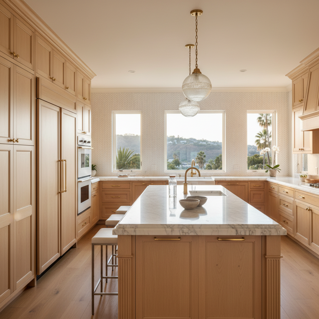 Luxury kitchen with premium Wolf appliance setting